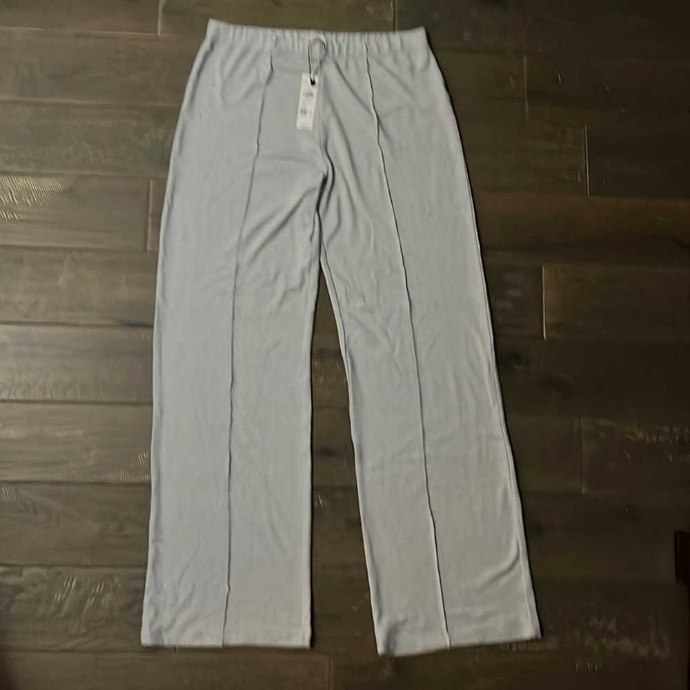 Garage grey plush wide leg pants